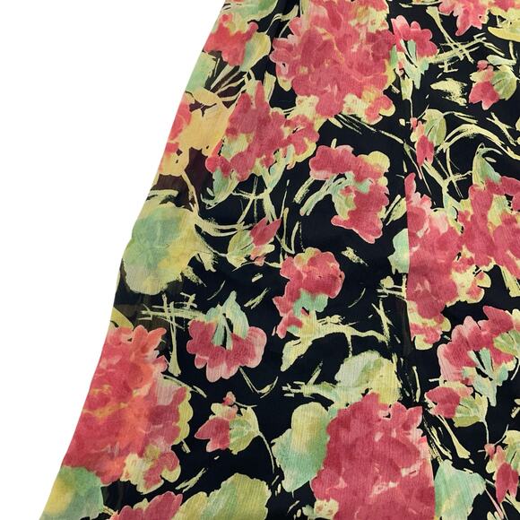 Lauren Ralph Lauren size 0 Floral Print Georgette A-Line Sleeve Midi Dress - Picture 6 of 11